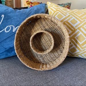 Wicker Chip and Dip Basket Wall Hanging Boho Style